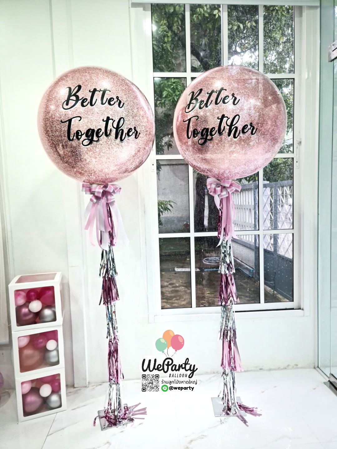 ต้นยืนลูกโป่ง 36" ตกแต่งพู่ Balloon Standee 36" (฿1500/ต้น)