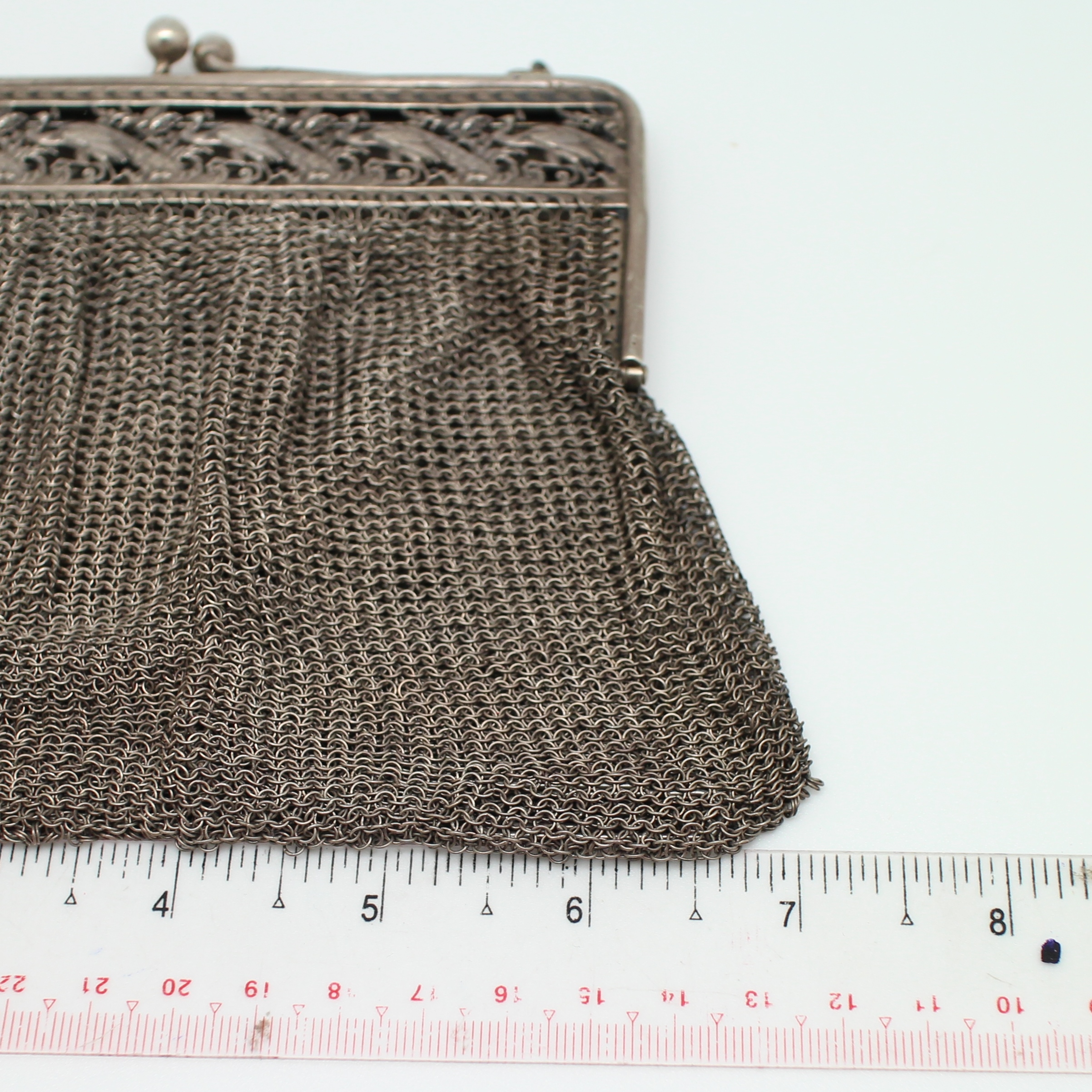 SI276 กระเป๋าเงินถักขอบนกยูง เงินแท้ 92.5% นน. 326.6 กรัม