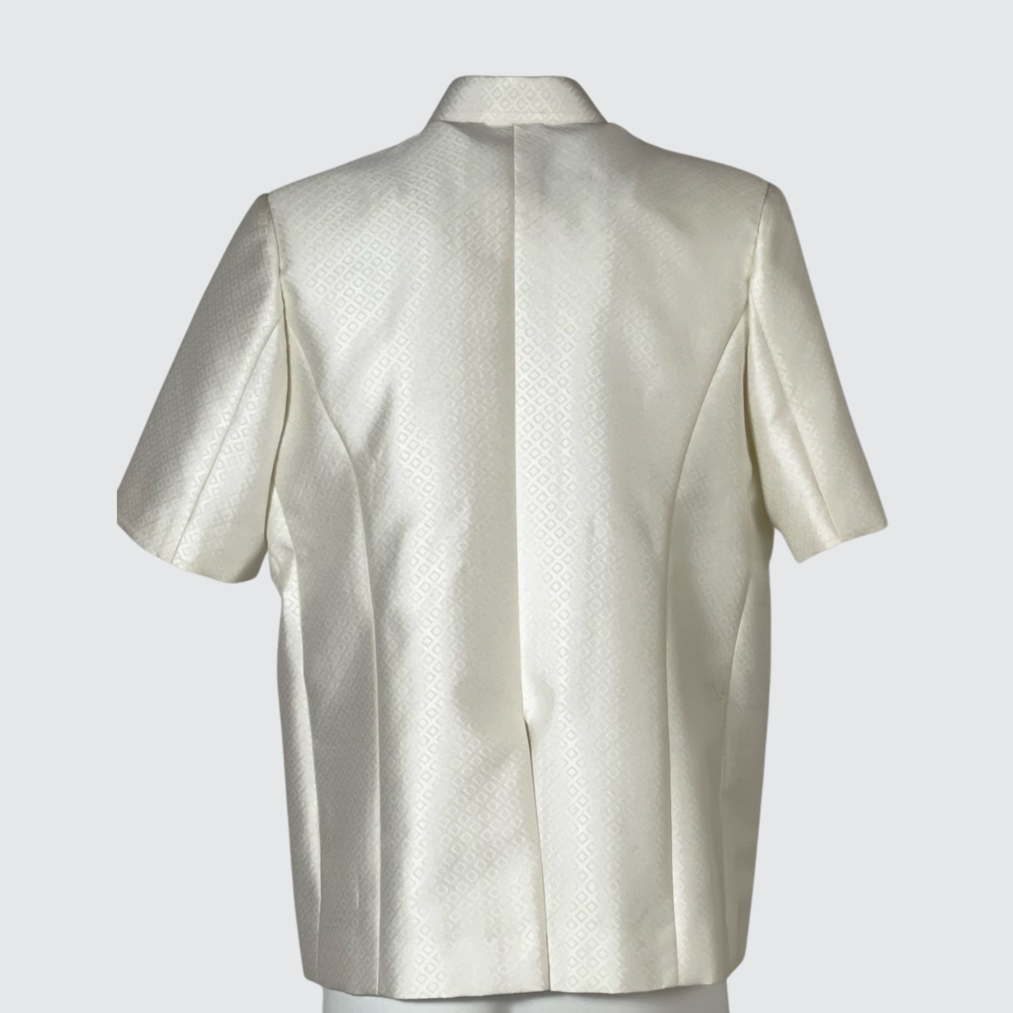 เสื้อสูทซาฟารี แขนสั้น ไหมยกดอก | ตัดเย็บตามรูปร่าง | เลือกสีผ้า ส่งไซส์ได้