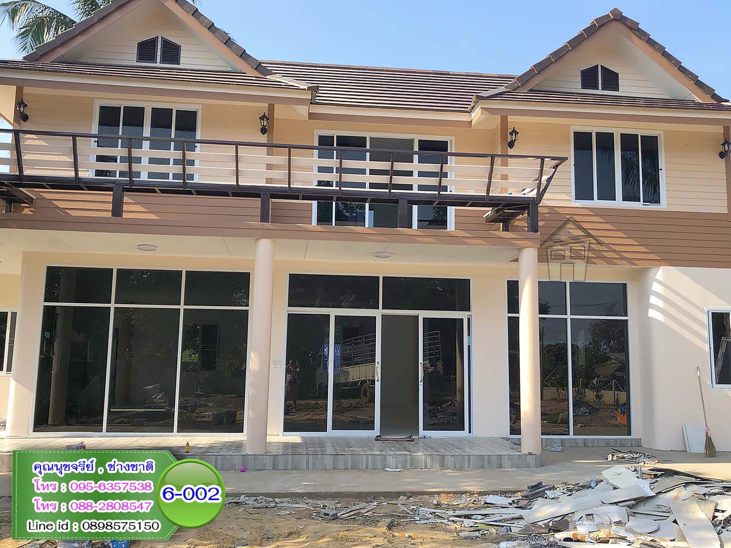 6-002 บ้านน็อคดาวน์ - บ้านหลังใหญ่ - ทรงจั่วมุกซ้อน