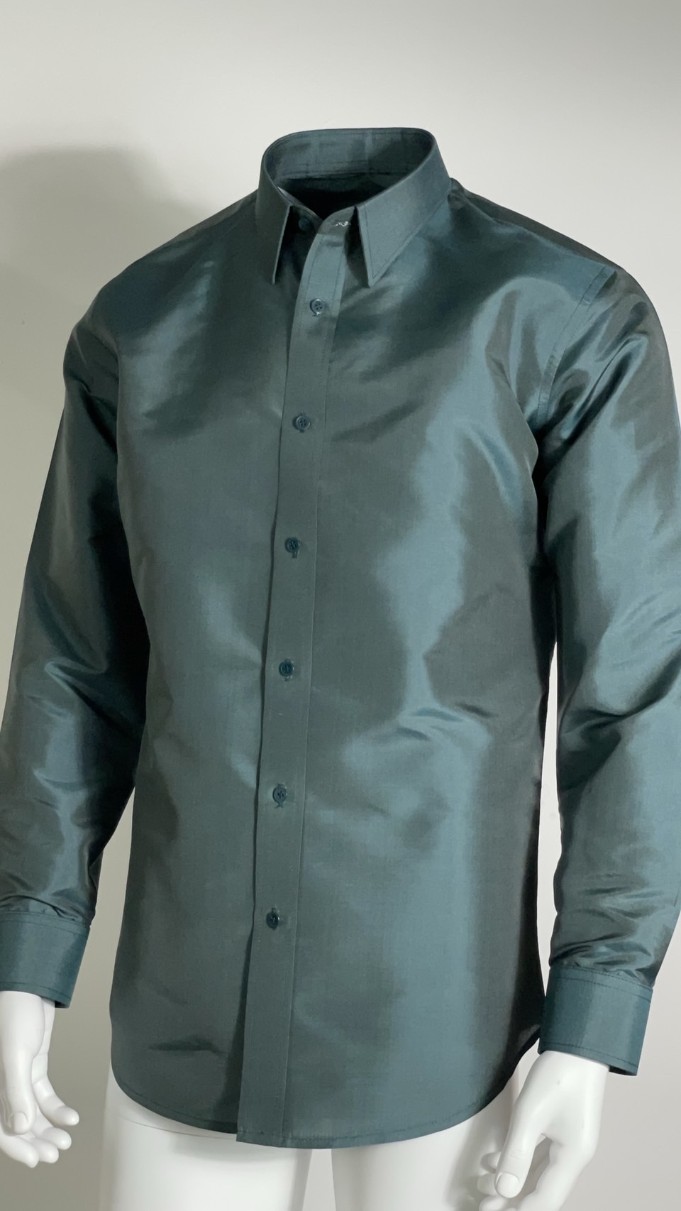 เสื้อเชิ้ตแขนยาว ไม่อัดผ้ากาว | ตัดเย็บตามรูปร่าง | เลือกผ้า ส่งไซส์ได้