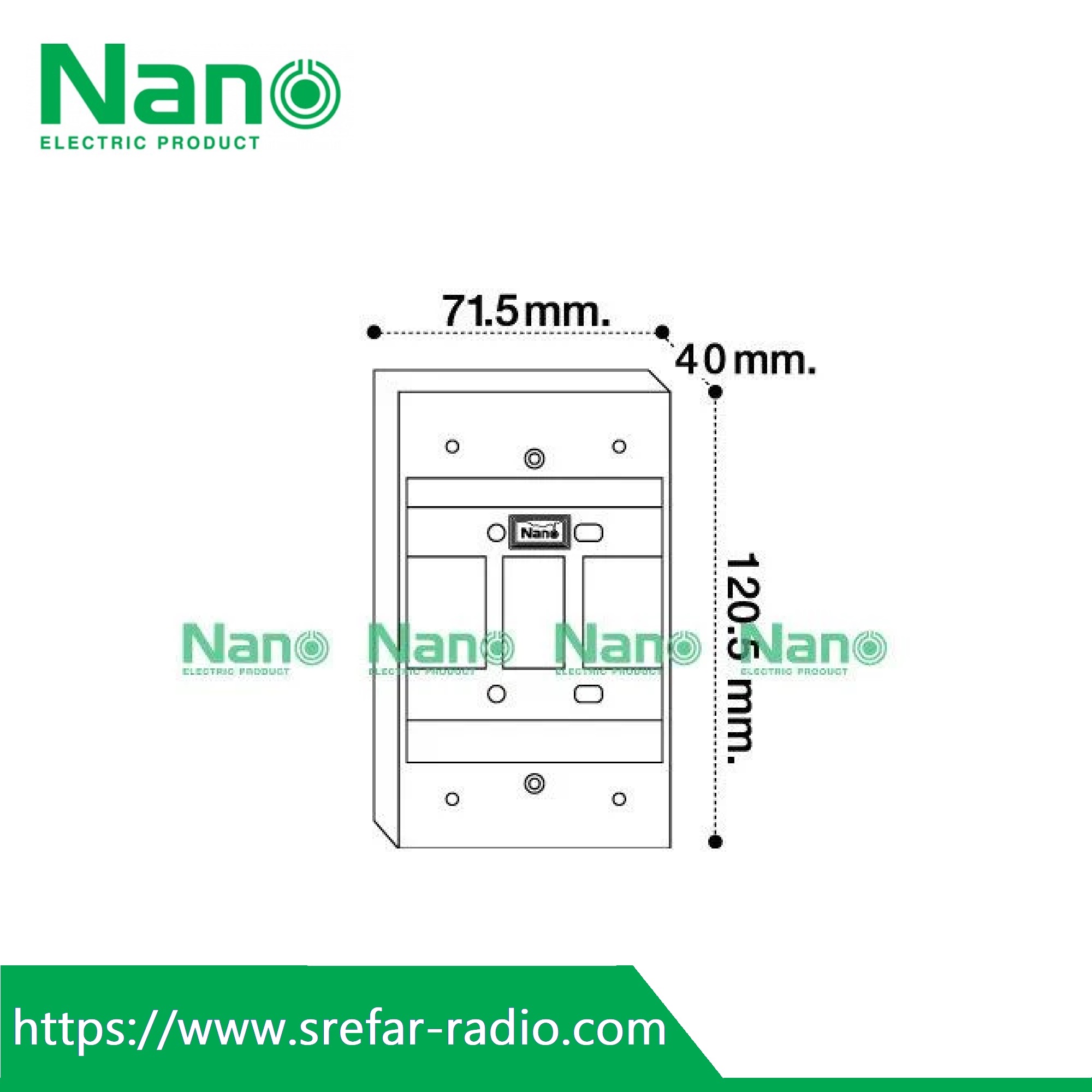 NANO-403-1 กล่องลอยพลาสติก NANO 2x4 สีขาว