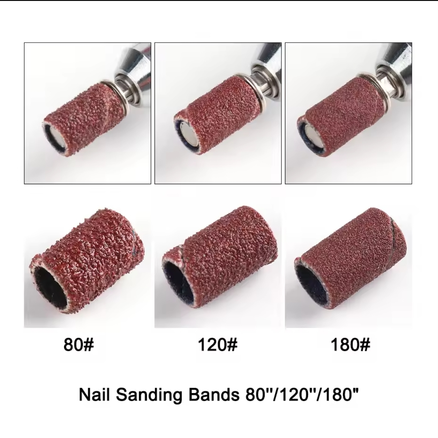 ปลอกกระดาษทรายเจียรเล็บ หัวเจียรกระดาษทราย มี3เบอร์/กล่อง 75ชิ้นพร้อมแกนเสียบ