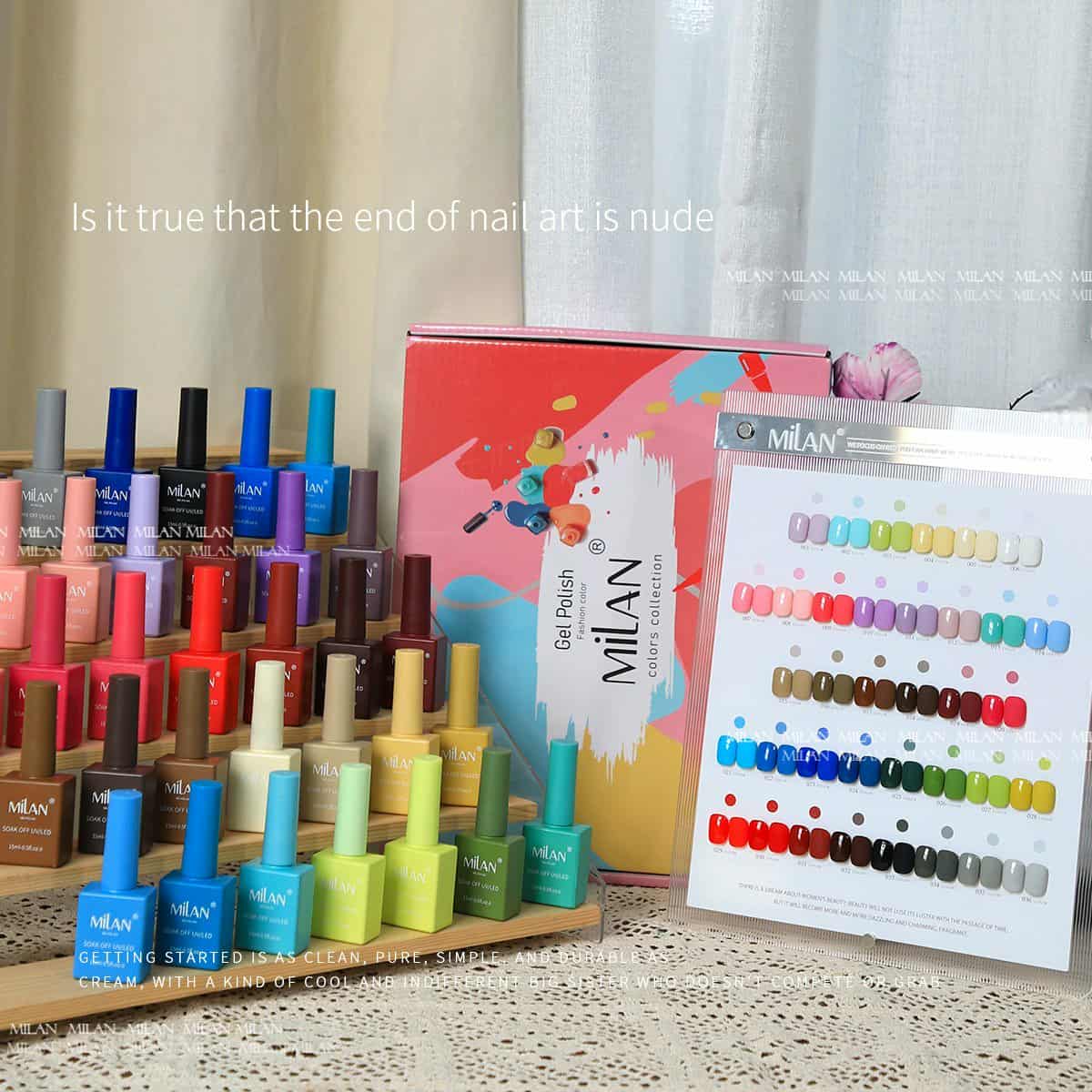 Milan Gel Polish 36 Colors ชุดสีเจลทาเล็บครบโทน สีพื้น สีสวยชัด ทาง่าย ติดทน 15ml