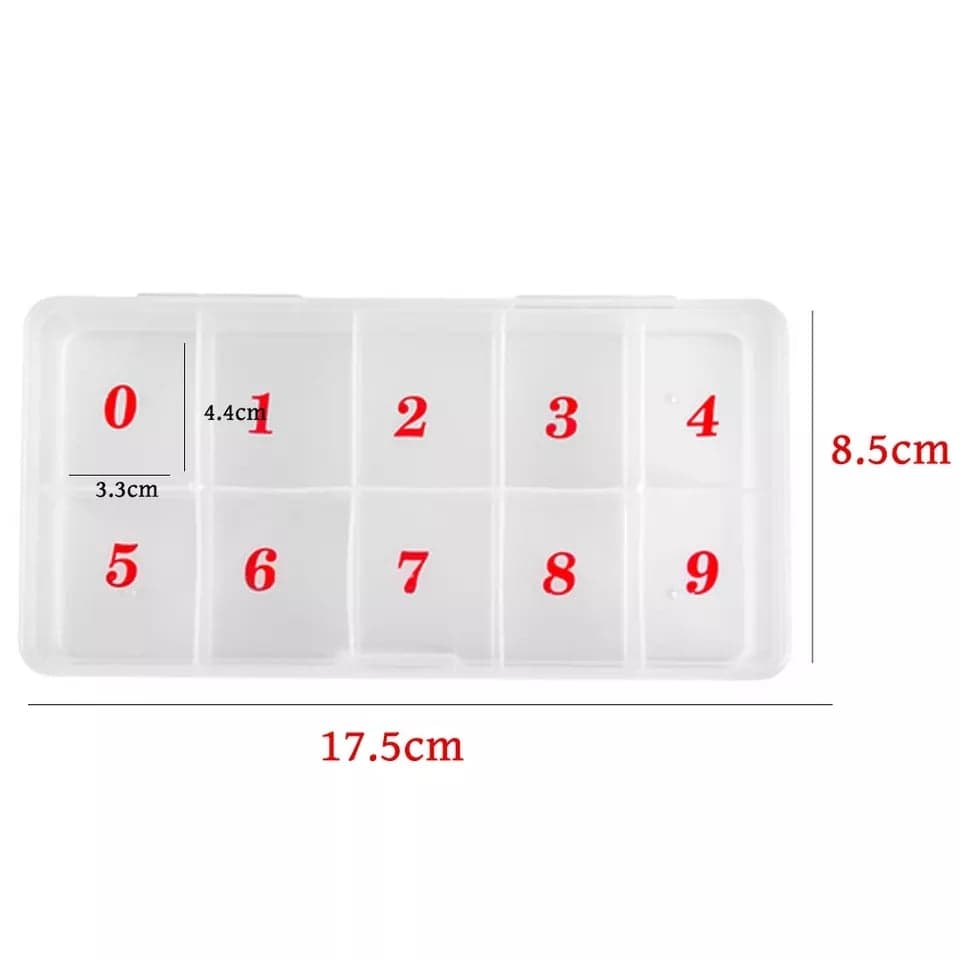 กล่องเก็บอุปกรณ์ 10ช่อง (สีขุ่น)