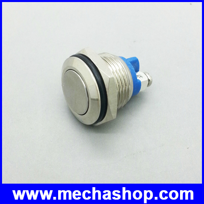 สวิทซ์กดติดปล่อยดับ Metal ESD Push Button Switch 16mm Start Horn Button Momentary Stainless Steel IP67 1605, IB16A-P10