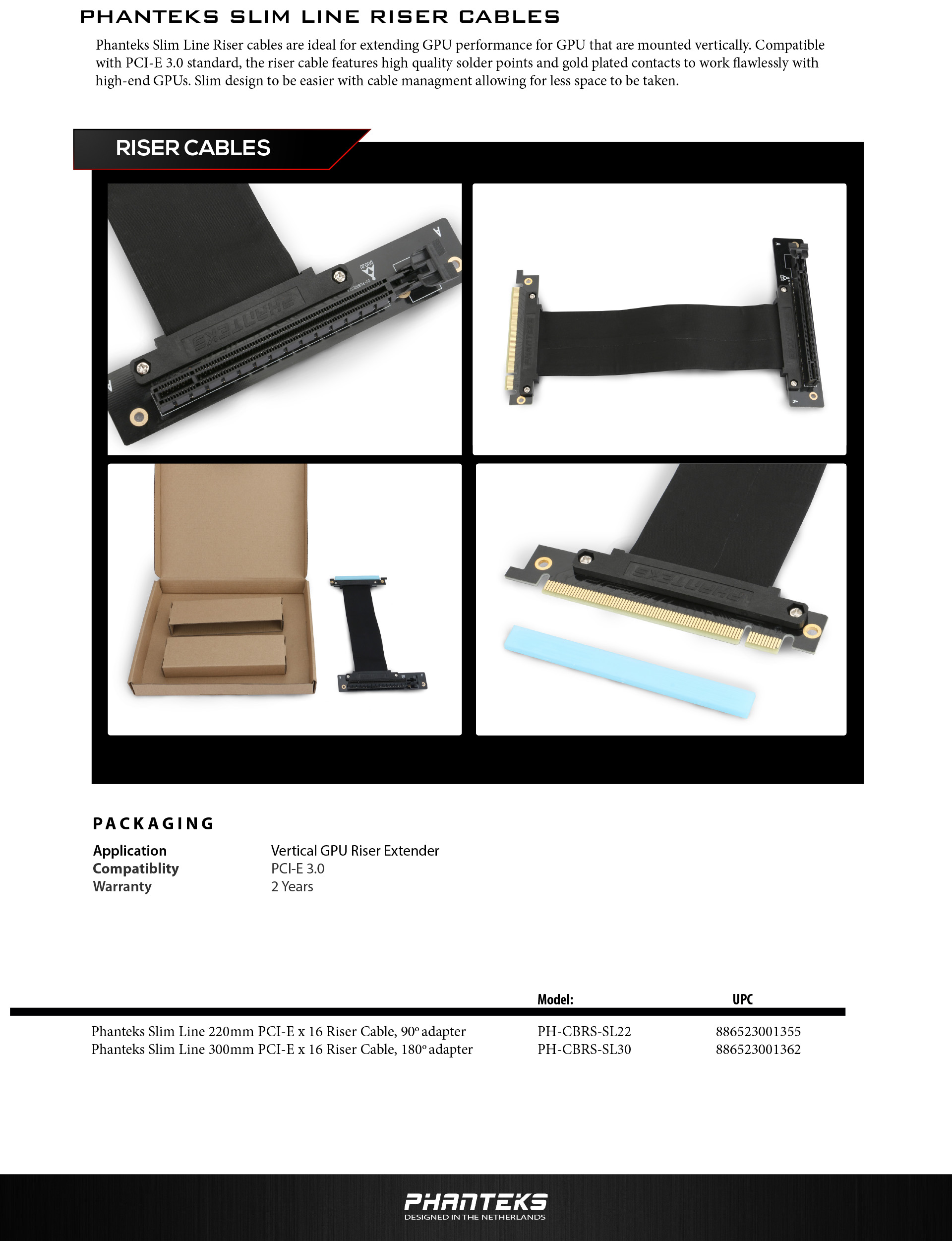 PHANTEKS VERTICAL GPU RISER EXTENDER PREMIUM