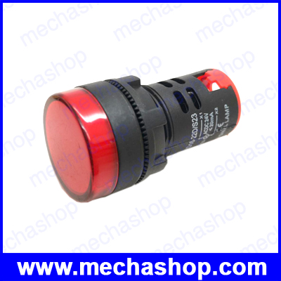 ไฟแสดงสถานะ สีแดง 12V, 24V, 220V 22mm Panel Mount LED Power Indicator Pilot Signal Light Lamp AD16-22 Red