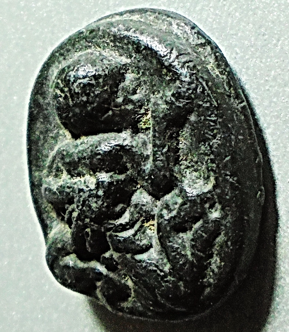 หนุมานตะกั่วหยอด รุ่นแรก หลังหลวงพ่อเกลี้ยง (หลวงปู่เกลี้ยง) วัดเนินสุทธาวาส ชลบุรี