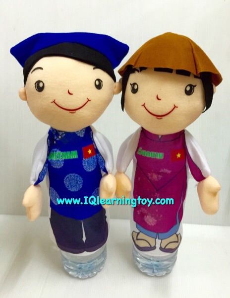 Asian-Pupet ตุ๊กตาหุ่นมือชุดแต่งกายประจำชาติอาเซี่ยนทั้งชายและหญิงในกลุ่มสมาชิกอาเซียนรวม10ประเทศ 20 ชุด ส่งฟรี