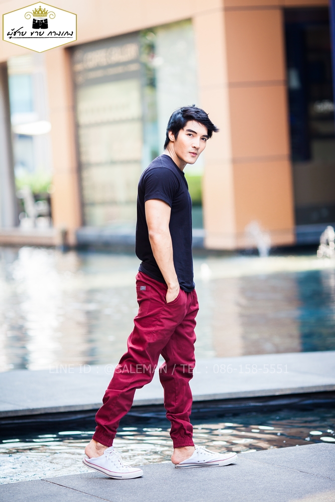 กางเกง jogger JG 605 แดงเลือดหมู
