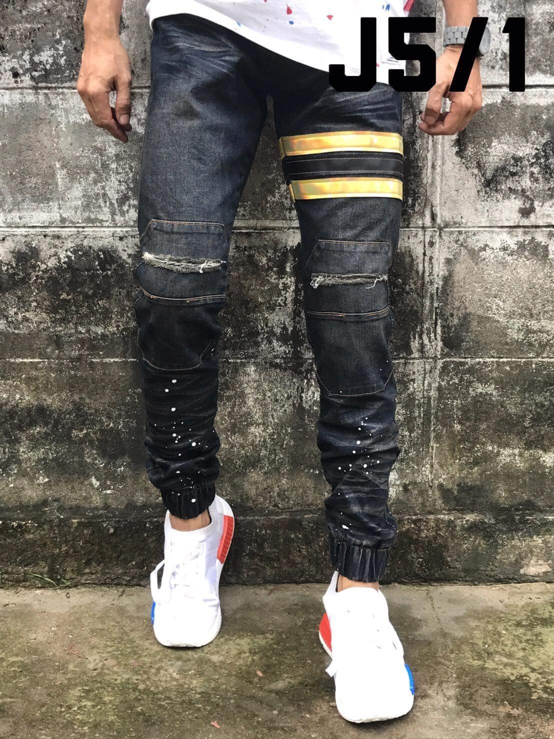 STRETCH JEANS JOGGER PANTS | ขาจั๊มยีนส์ยืด YM610 G