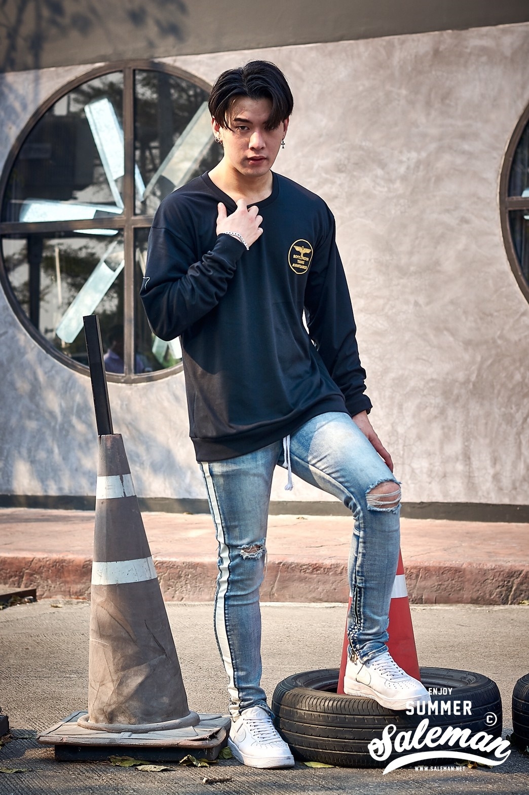 เสื้อยืด แขนยาว SL115-G BOYY สีดำ