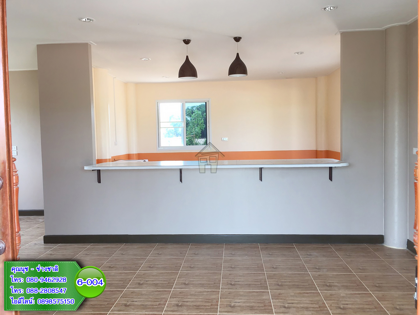 6-004 บ้านน็อคดาวน์ยกสูง 2 ชั้น ทรงปั้นหยาผสมมะนิลา สีน้ำตาล