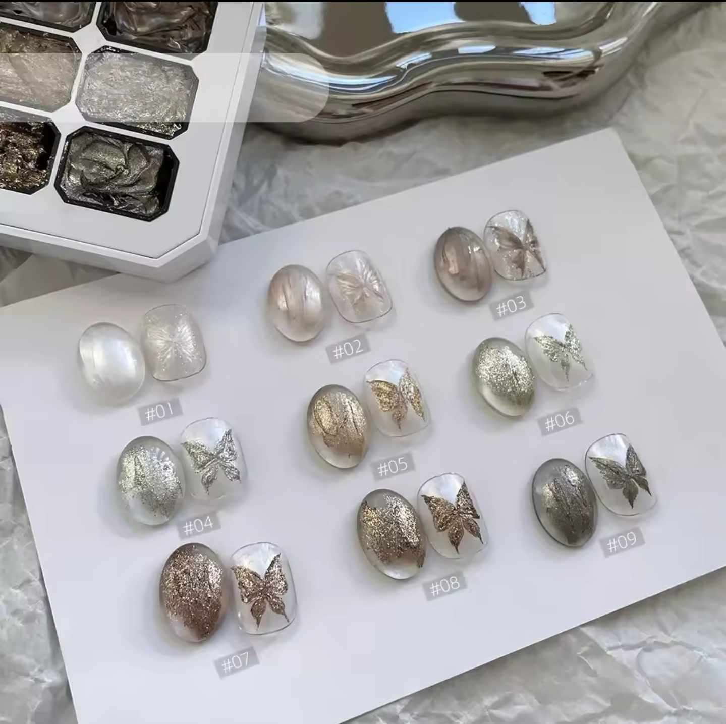 ยิปซั่มเจล [Gypsum gel] เจลเพ้นท์นูนปูนพลาสเตอร์ สีเจลเนื้อทราย 9เฉดสี/เซต