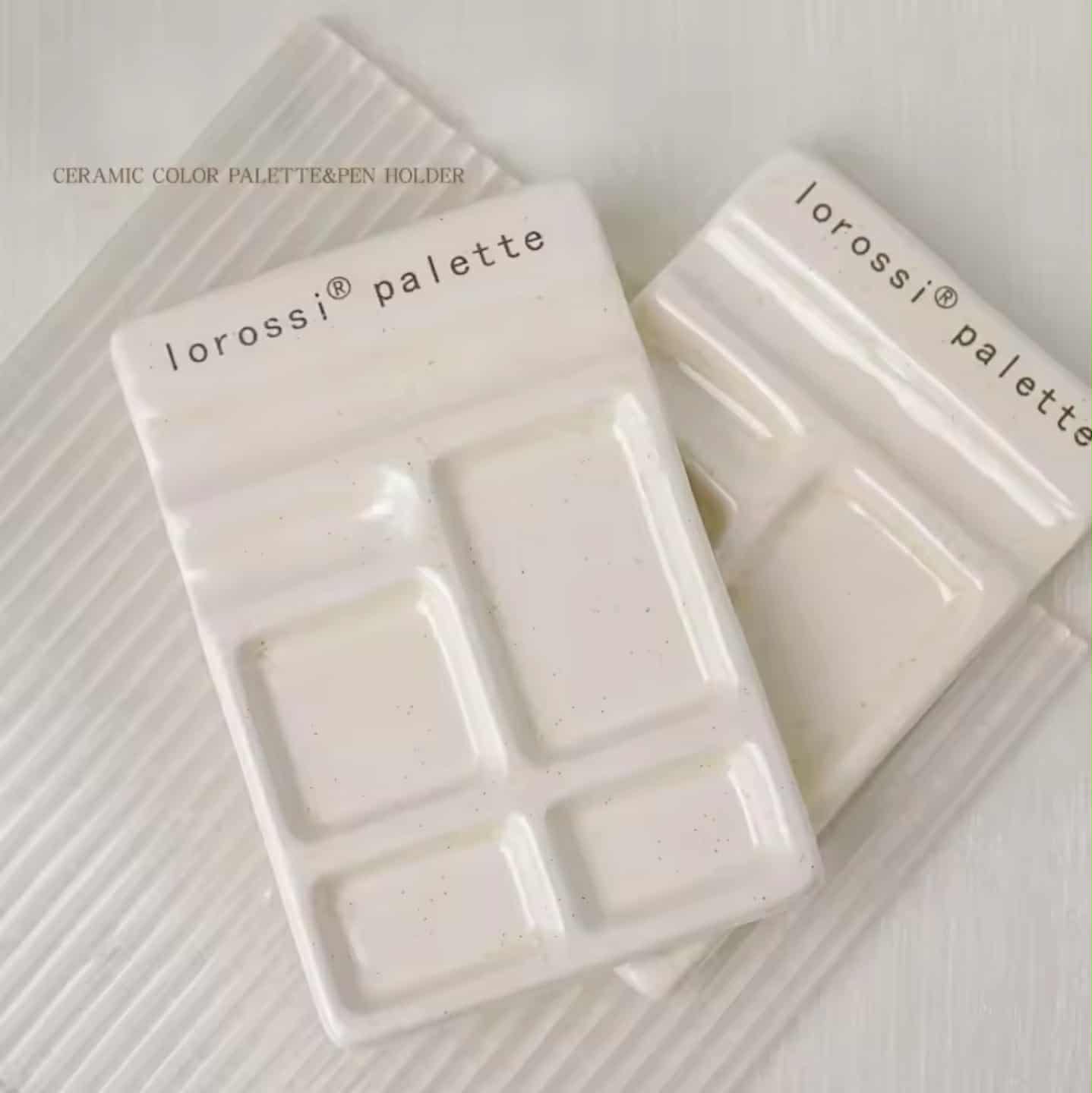 จานพาเลตเซรามิกหลายช่อง Lorossi สำหรับผสมสี วาดรูป ระบายสี ทำเล็บ อุปกรณ์ศิลปะ DIY