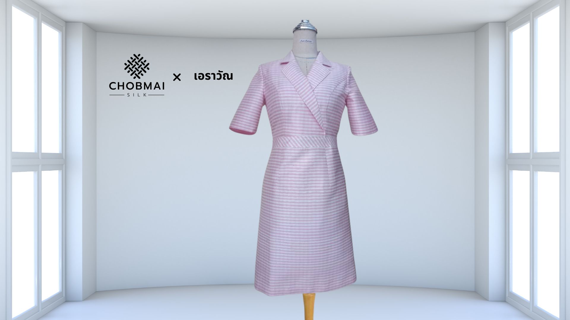 แบบตัดชุด เดรสผ้าไหม (ไม่รวมผ้า) chobmai x ARW รหัส CUT-ARW-0213679