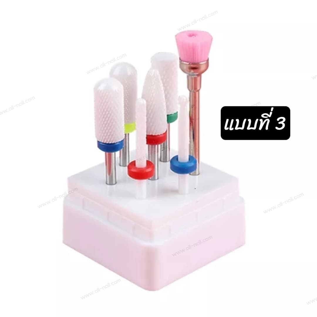 เซตหัวเจียรเล็บ หัวเจียรเซรามิก ตะไบหน้าเล็บ ข้างเล็บ มีให้เลือก3เซต