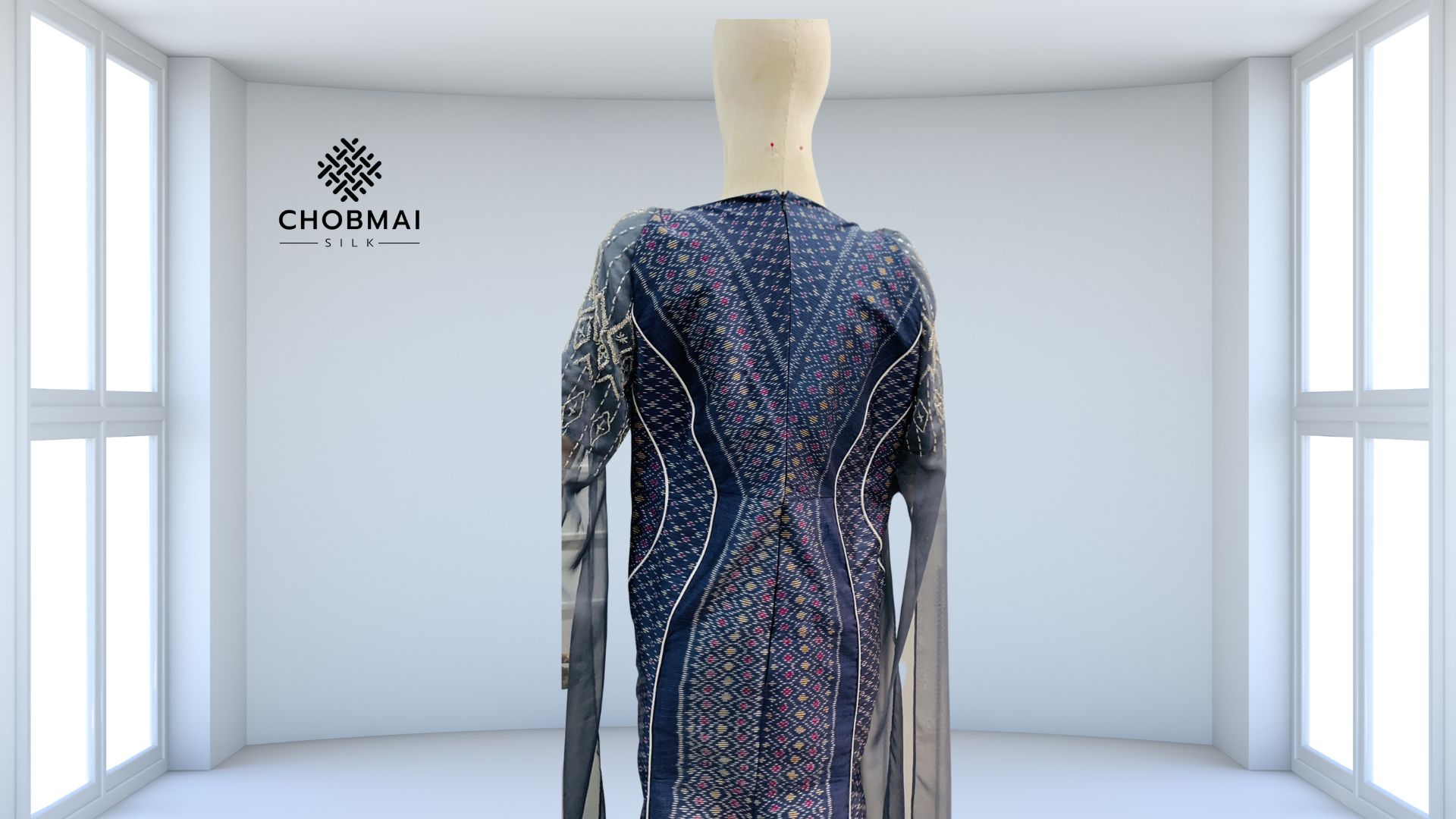 แบบตัดชุด เดรสผ้าไหม (ไม่รวมผ้า) chobmai x SBone รหัส CUT-SB-0526661