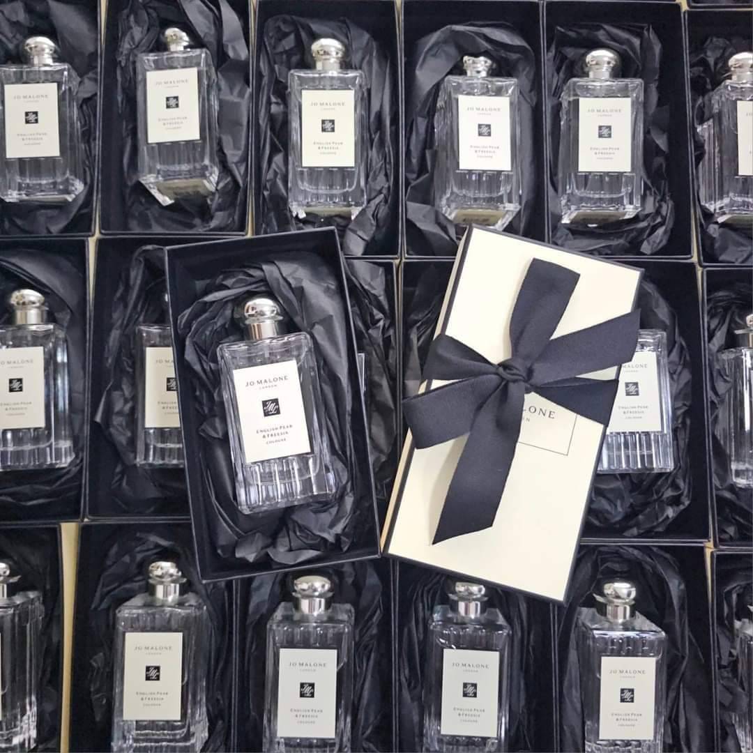 น้ำหอมแท้ Jo malone English pear & freecia 100ml ( limited wave bottle ) อปก. กล่อง โบว์