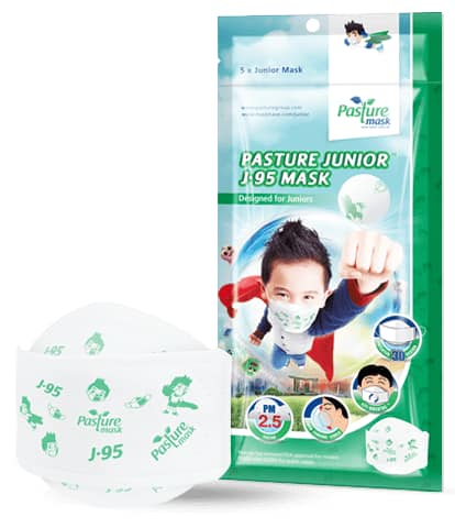 หน้ากาก3D ฝุ่นPM2.5 PASTURE J-95 หน้ากากเด็ก 3-6ปี Nelson Lab KN95