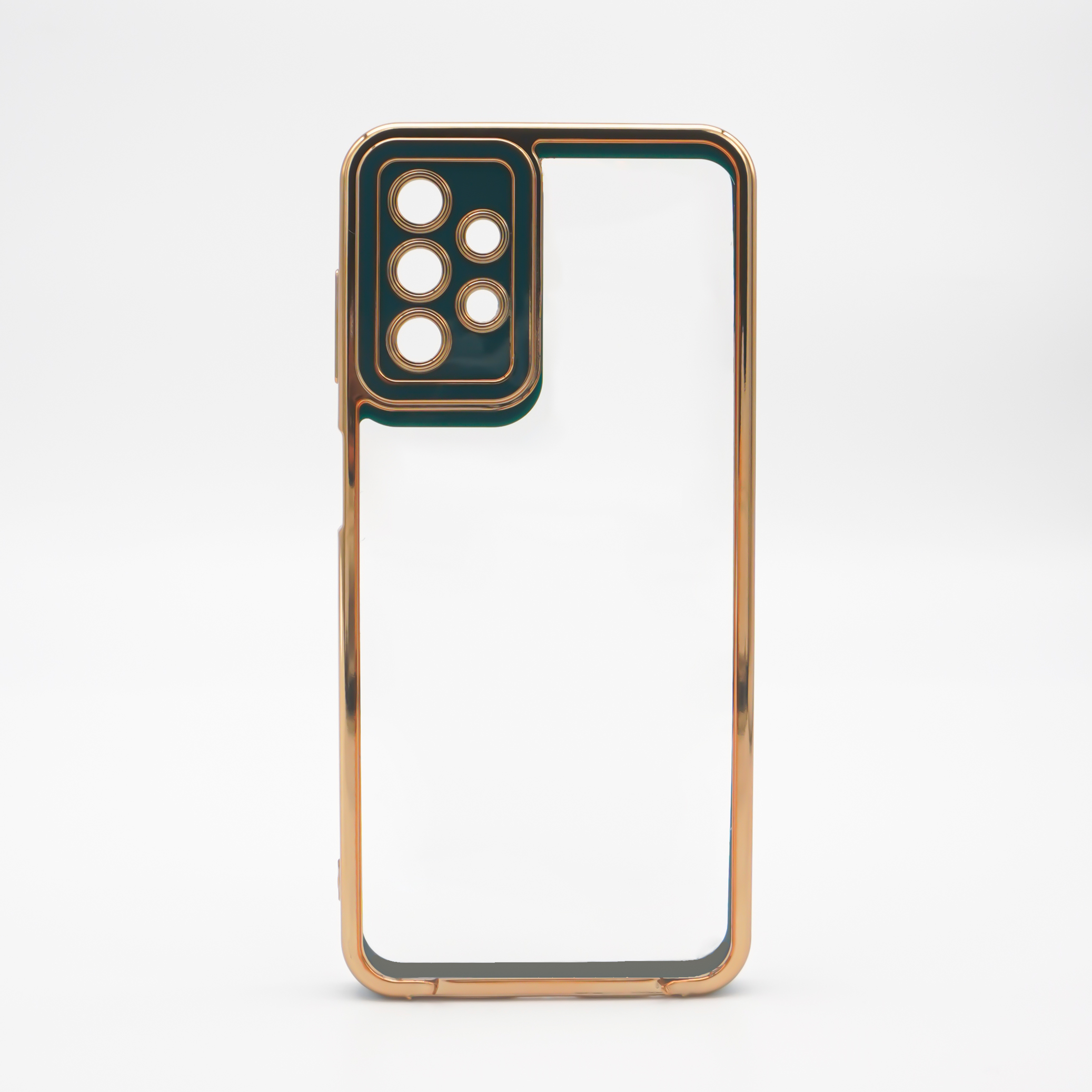 เคสโทรศัพท์ Samsung A13 4G/A53 5G/A73 5G เคสใสขอบสีทอง กันกระแทกคลุมเลนส์กล้อง