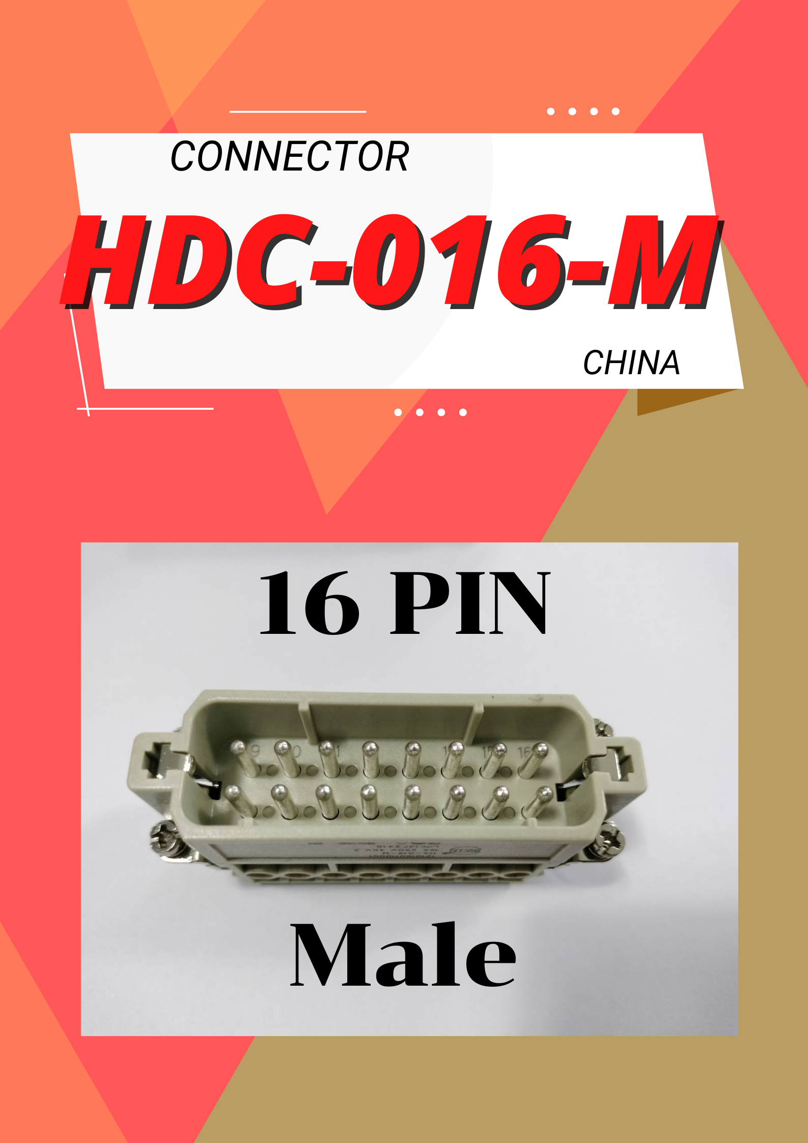 HA-16-M HA16 CONNECTOR16PIN heavy duty connector Aviation socket/plug connector terminal