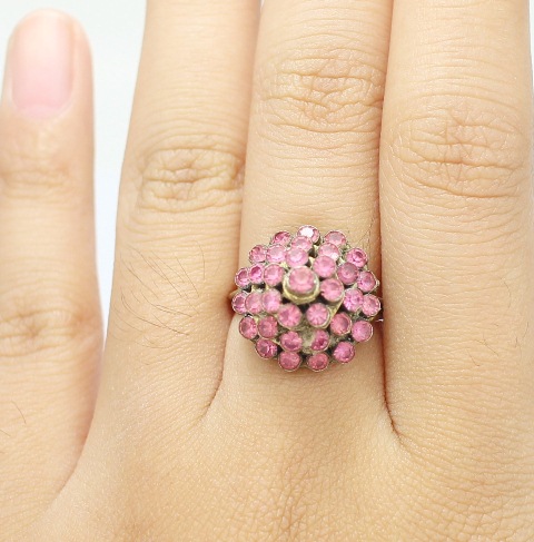 SI110 สร้อยข้อมือ+แหวน ชุดเครื่องละครพลอยอัด ตัวเรือนเงินแท้ 92.5% นน. 26.2 กรัม