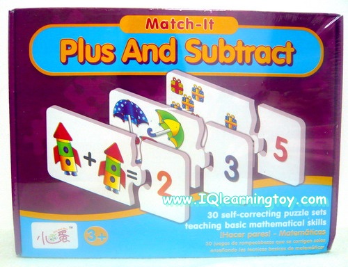 Match-It - จิ๊กซอว์( ชุด Plus and Subtract) ฝึก บวก ลบตัวเลข ผ่านจำนวนนับของรูปภาพสิ่งของรอบตัวเราค่ะ (2+)**(จัดส่งฟรีค่ะ)