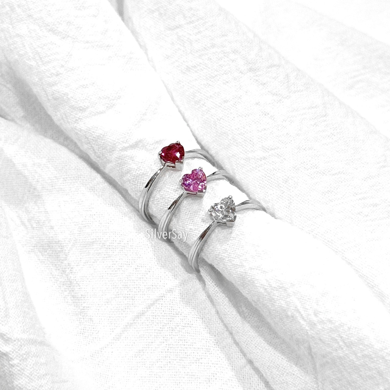 แหวนเพชรสวิสรูปหัวใจ 5x5 มม.