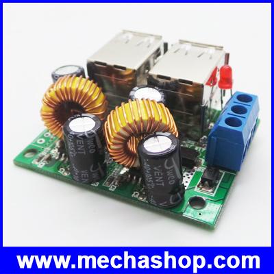 ดีซี คอนเวอร์เตอร์ ตัวแปลงไฟDCเป็นDC USB 4 ช่อง Step-down Power Supply Module New DC 12V 24V 40V to 5V 5A