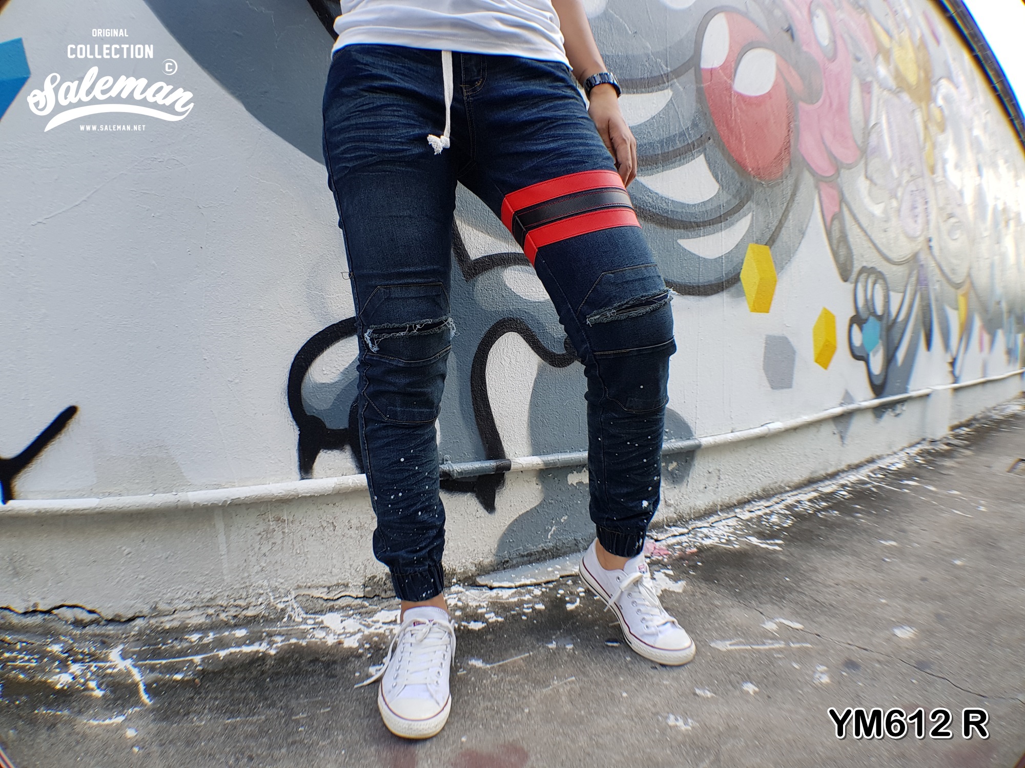 STRETCH JEANS JOGGER PANTS | ขาจั๊มยีนส์ยืด YM610 R