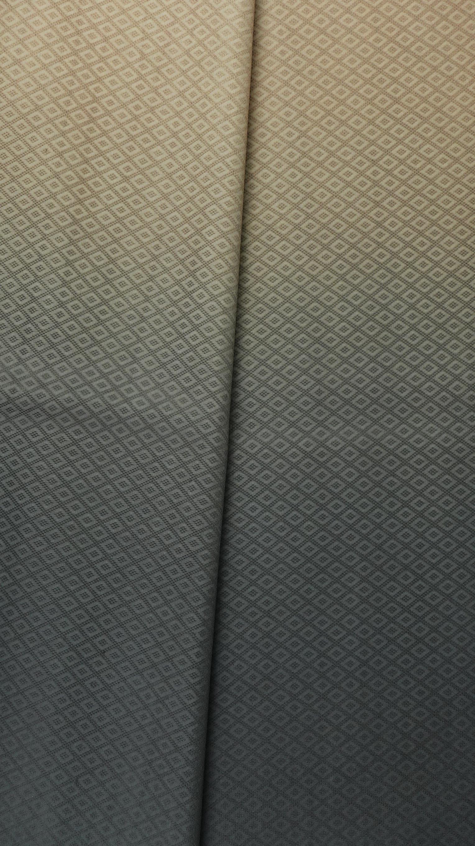 ผ้าไหมย้อมสไลด์สี ยกดอกลูกแก้ว สีครีมเปลือกไข่-สีเทาเข้ม เลือกขนาด รหัส BT-TT-0224687