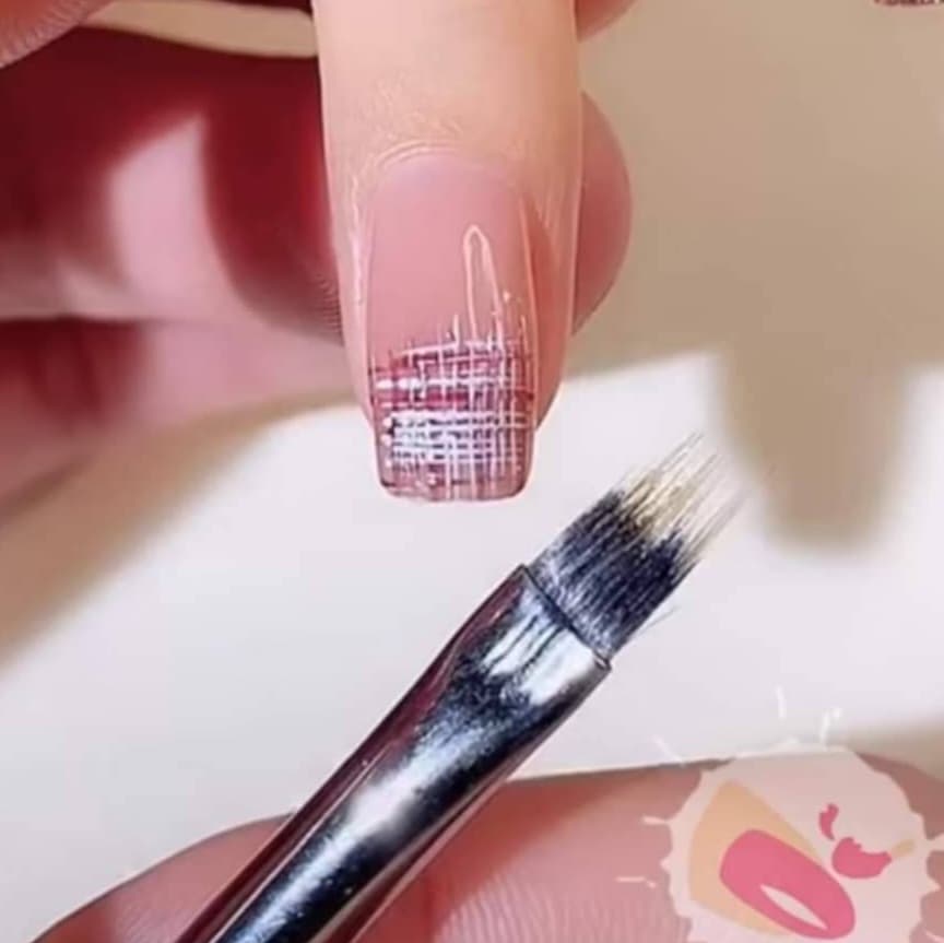 พู่กันไล่สี พู่กันOmbre พู่กันปลายแบน ไล่สีปลายเล็บ ทำลายTweed