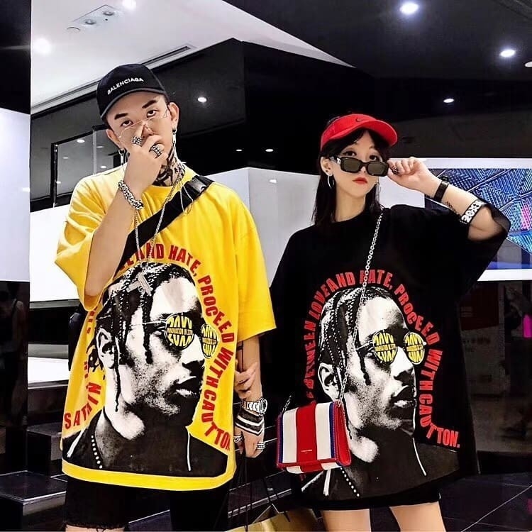 เสื้อยืด Street Fashion Oversize สีดำ ZOXX