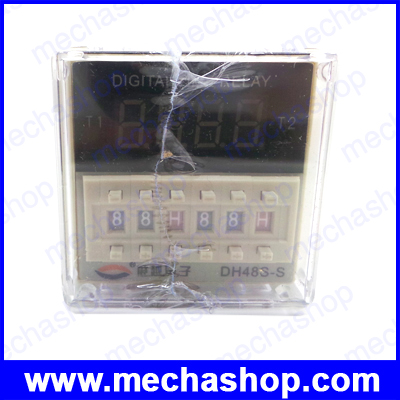 เครื่องตั้งเวลาดิจิตอล ตัวตั้งเวลา220V AC Programmable Double Time Delay Relay Repeat Cycle Relay Timer DH48S-S
