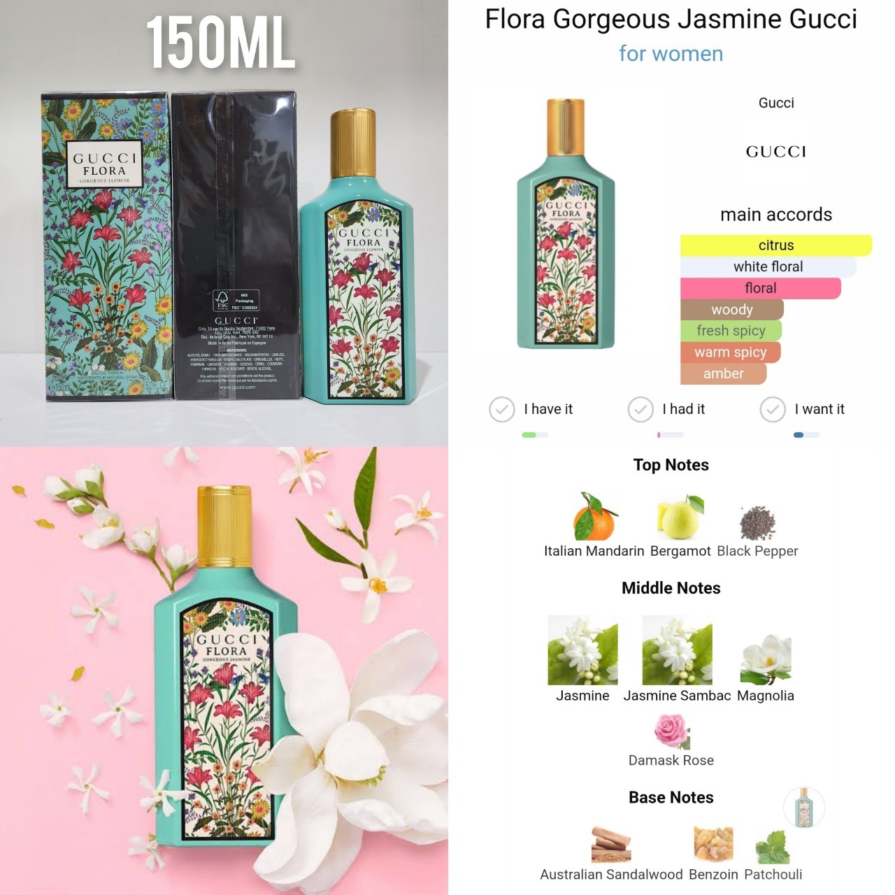 น้ำหอมแท้แบ่งขาย Gucci Flora Gorgeous Jasmine Eau de Parfum 💕Travel Size แบบทดลอง