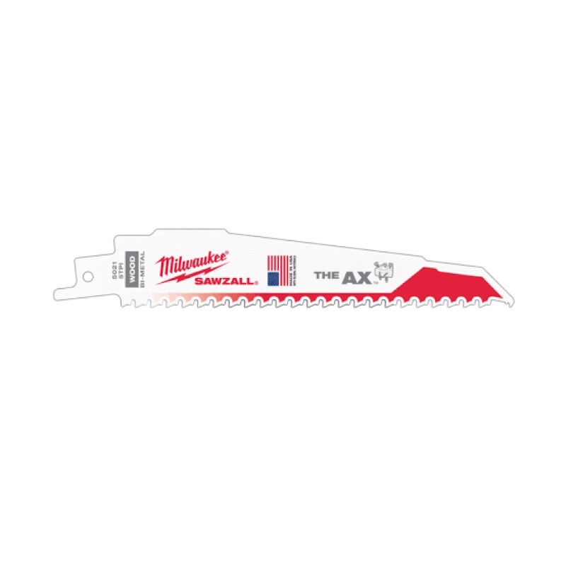 Milwaukee SAWZALL 48-00-502x ใบเลื่อยชักซอว์ซอลตัดไม้ AX 5TPI 5 ใบต่อแพ็ค มิลวอคกี้