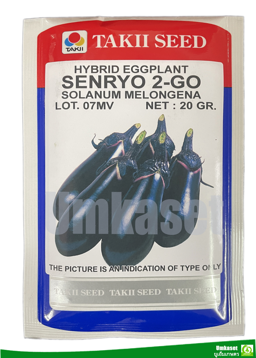 มะเขือม่วง เซนเรียว ทูโก (SENRYO 2-GO) TAKII SEED ( 20 กรัม )