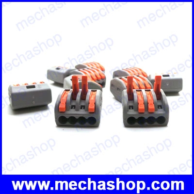 (10 ชิ้น)เทอร์มินอลต่อสายไฟ ขั้วต่อสายไฟ เทอร์มินอลบล็อก 4 Pin PCT-214 Universal compact wire wiring connector conductor terminal block with lever