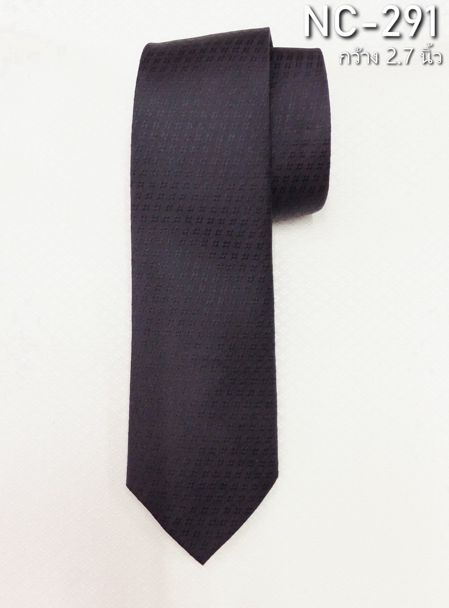 เนคไทผ้าไหมยกดอก ขนาดกว้าง 2.7นิ้ว สีดำ รหัส NC-ST-NC-291