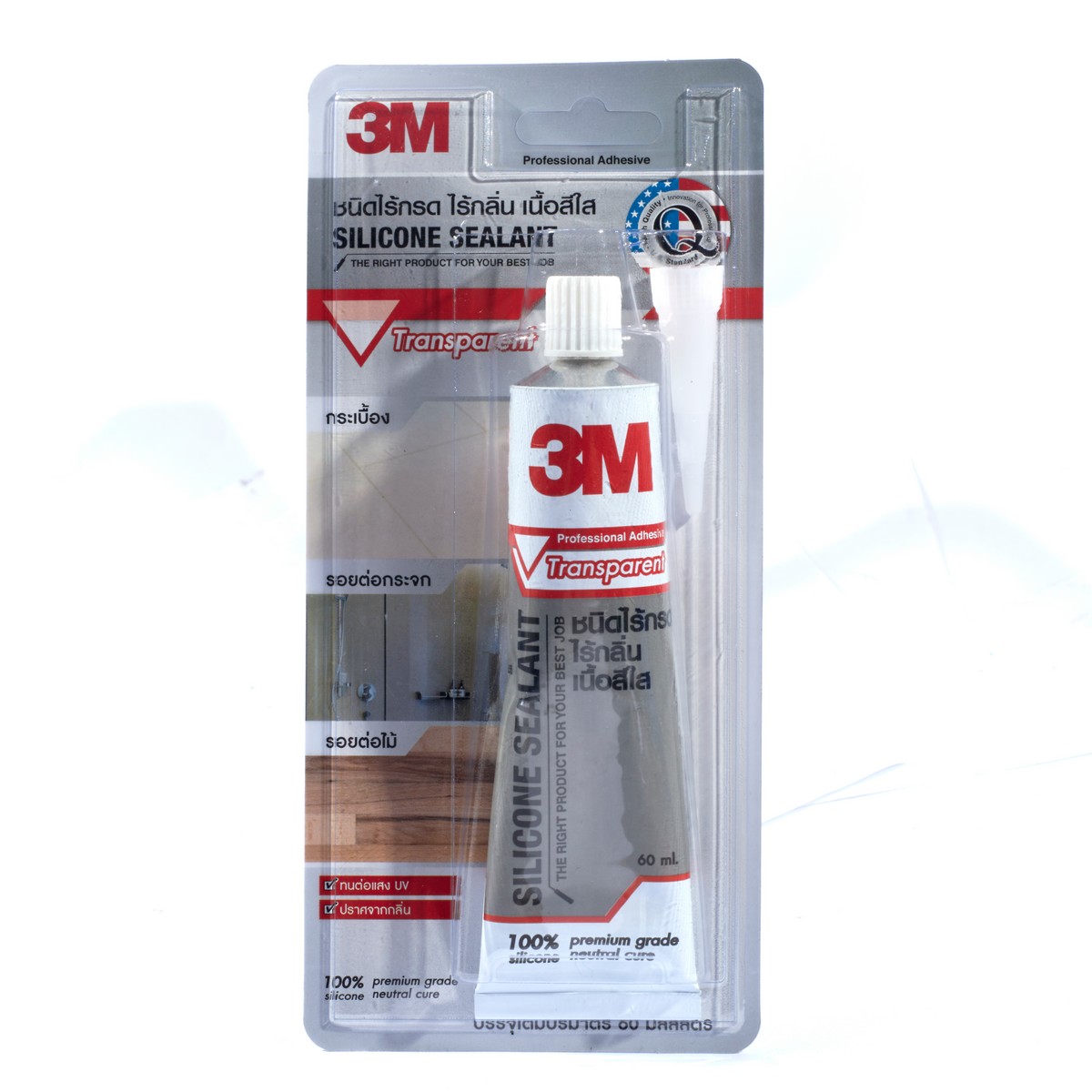 3M กาวซิลิโคนไร้กรด-กลิ่น 60 มล. สีใส 3เอ็ม
