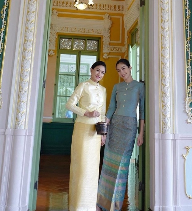 แบบตัดชุด แยกชิ้น เสื้อ+กระโปรง ชุดไทยเรือนต้น ผ้าไหม (ไม่รวมผ้า) รหัส CUT-ST003