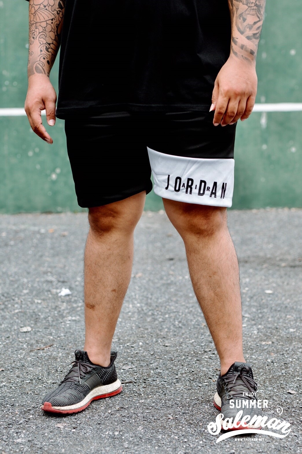 ขาสั้น เอวยืด w 215 w jordan - แถบขาว