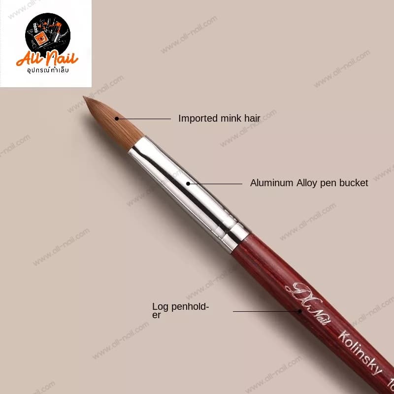 พู่กันต่ออะคริลิค พู่กันทำเล็บ ต่อเล็บ ขนKolinskyแท้ มีหลายขนาด