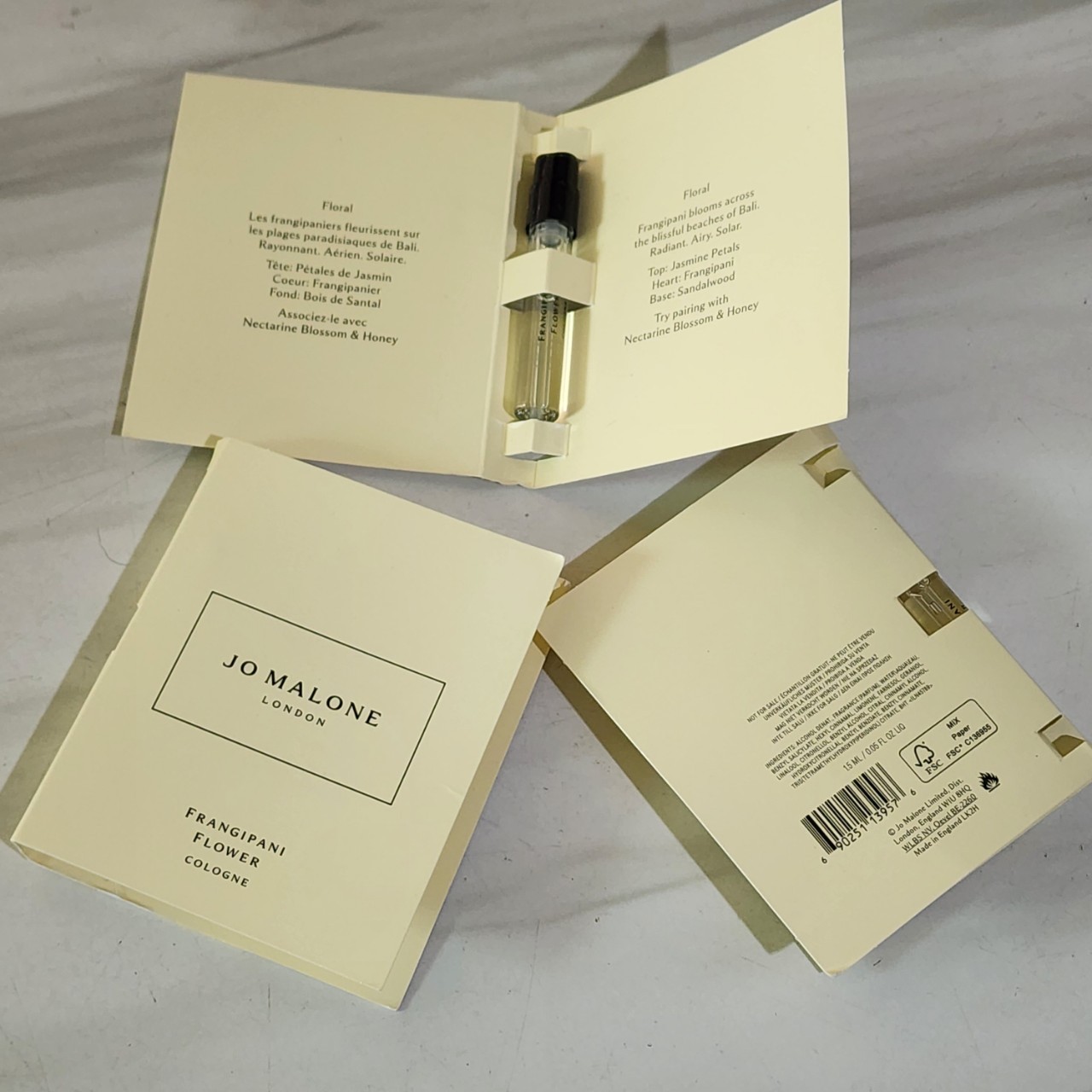 น้ำหอมไวออลหลอดทดลอง Jo Malone Frangipani Flower 1.5ml Spray Sample Vial แบบหลอดทดลอง น้ำหอมไวออลแบบหลอด