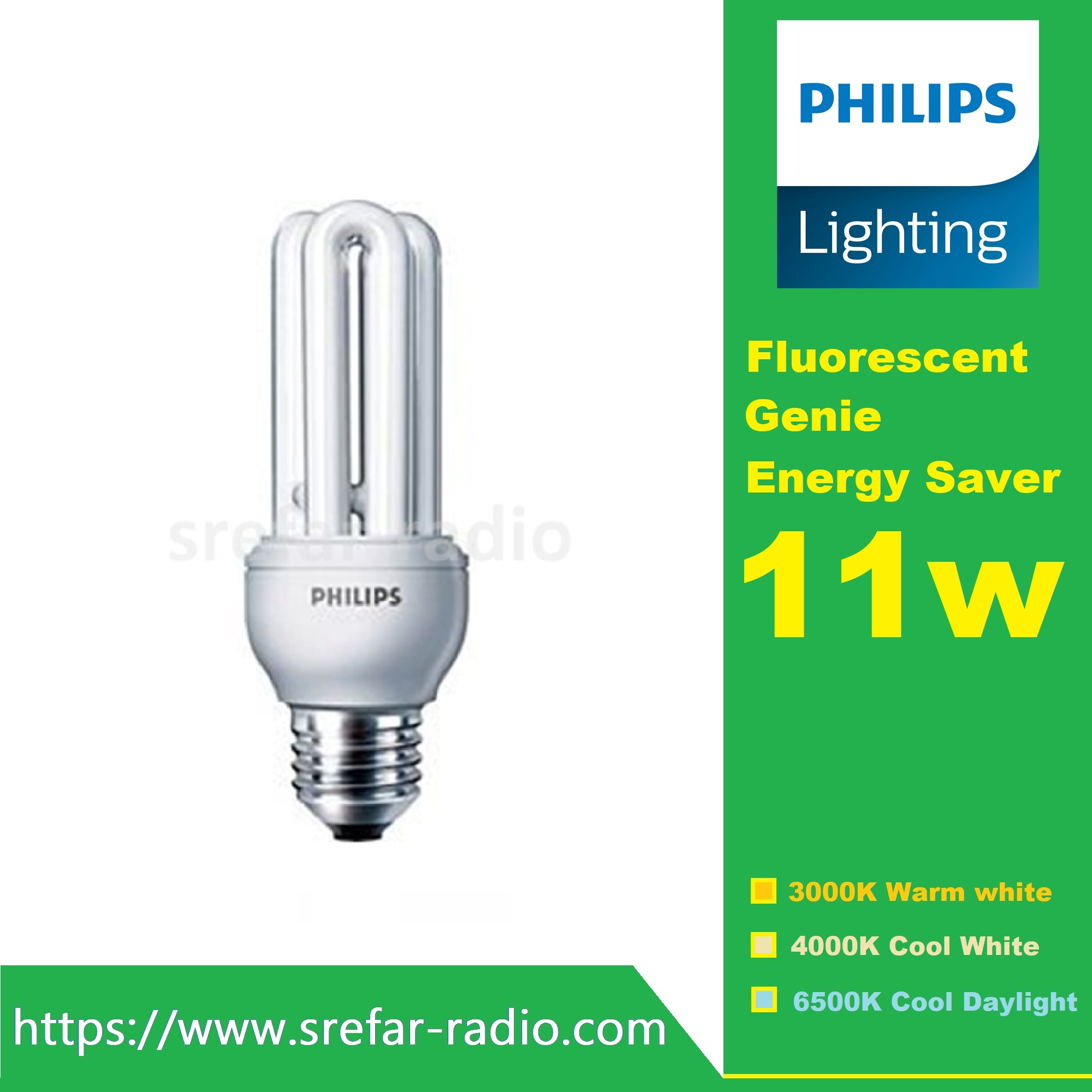 PHILIPS Fluorescent Genie Energy Saver หลอดตะเกียบ E27 11W