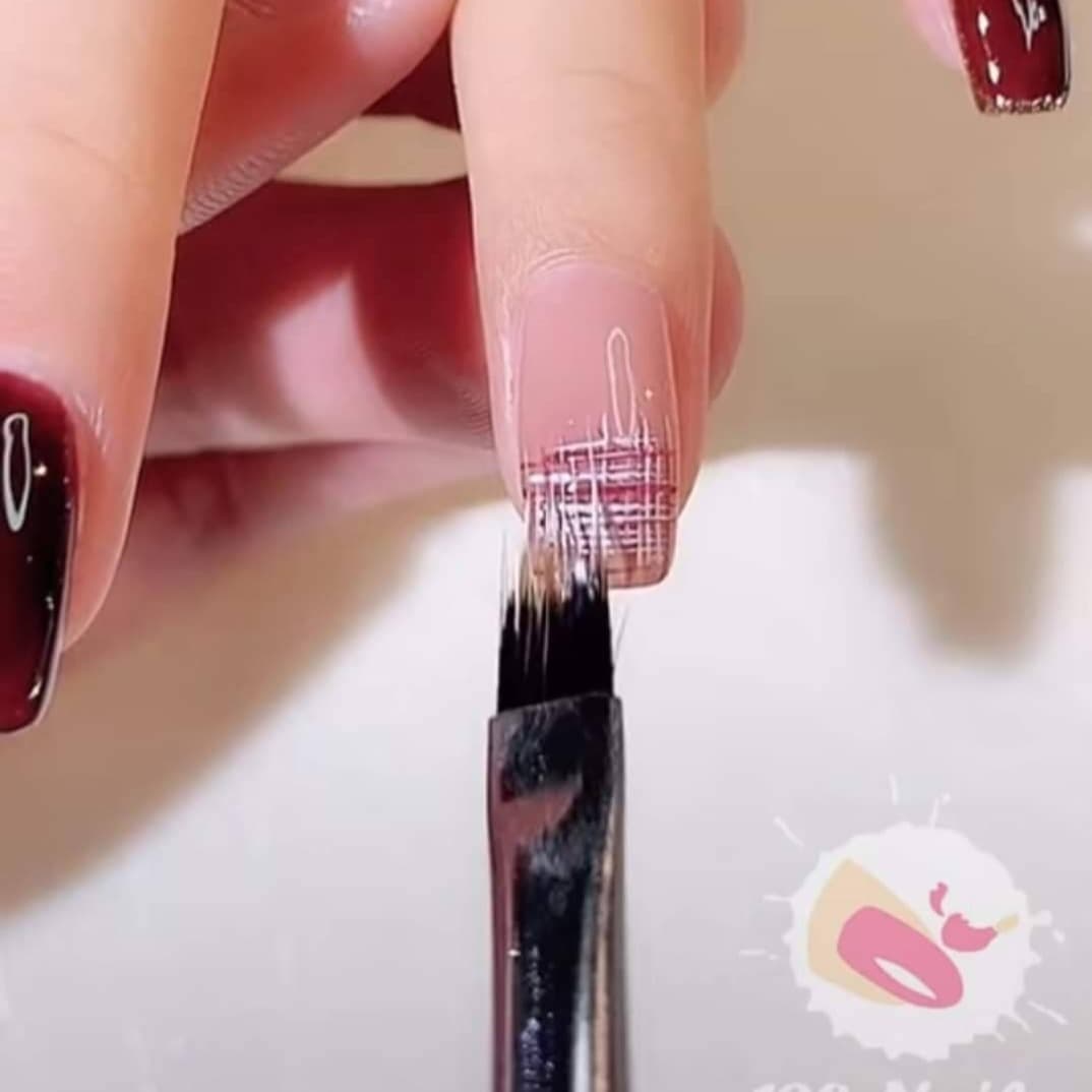 พู่กันไล่สี พู่กันOmbre พู่กันปลายแบน ไล่สีปลายเล็บ ทำลายTweed