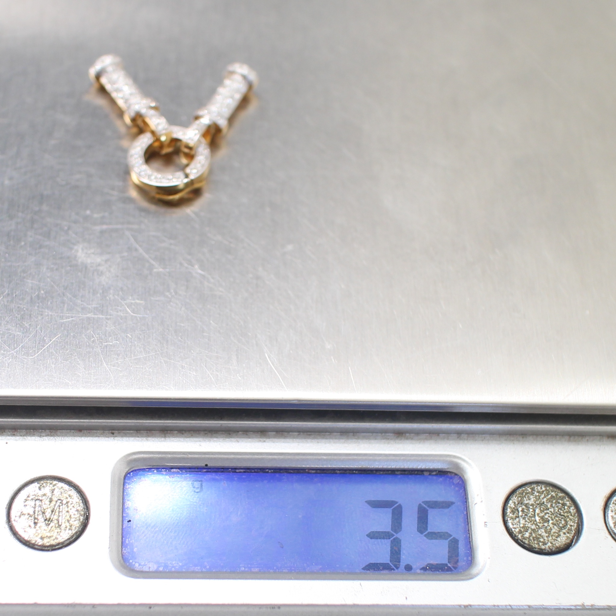 CL25122 ปลายสร้อยกลม เพชรแท้ 62 เม็ด 0.37 กะรัต ทองแท้ 18k นน.รวม 3.5 กรัม