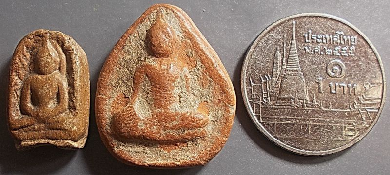 พระกรุลานดอกไม้ เนื้อดิน สุโขทัย มาเเป็นคู่